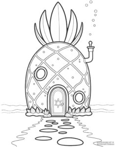 Dom Spongeboba kolorowanka