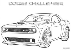 Kolorowanka z samochodem Dodge