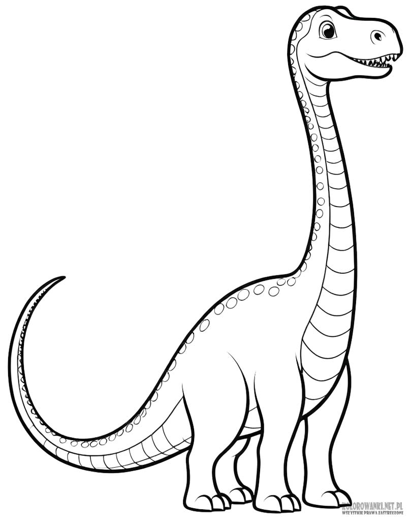 Brachiozaur do kolorowania – dinozaur z długą szyją