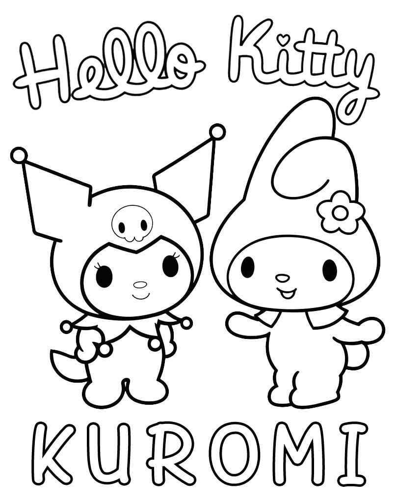 Hello Kitty Kuromi kolorowanka