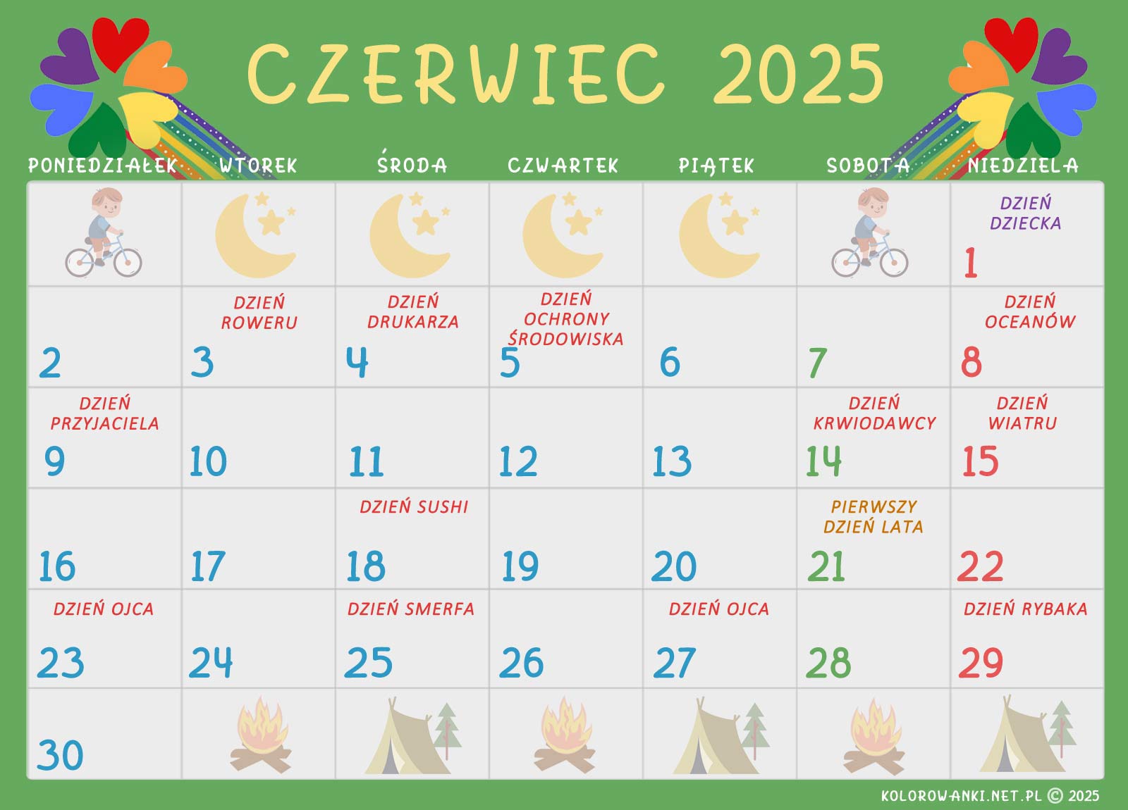 Kalendarz świąt nietypowych dla dzieci – Czerwiec 2025