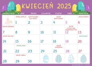 Kalendarz świąt nietypowych dla dzieci – Kwiecień 2025