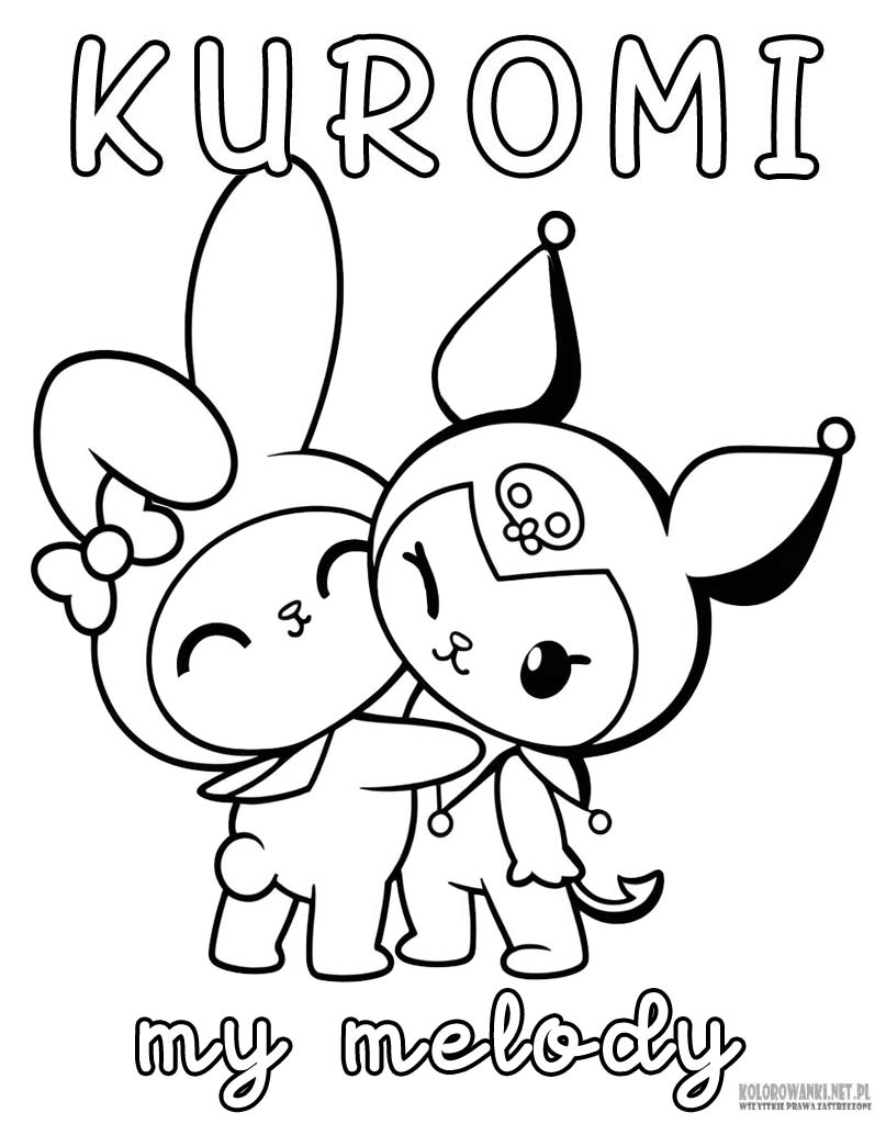 Kuromi My Melody kolorowanka