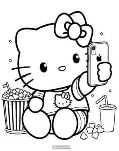 Selfie z Hello Kitty kolorowanka