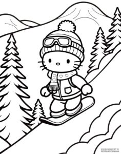 Zimowa kolorowanka z Hello Kitty