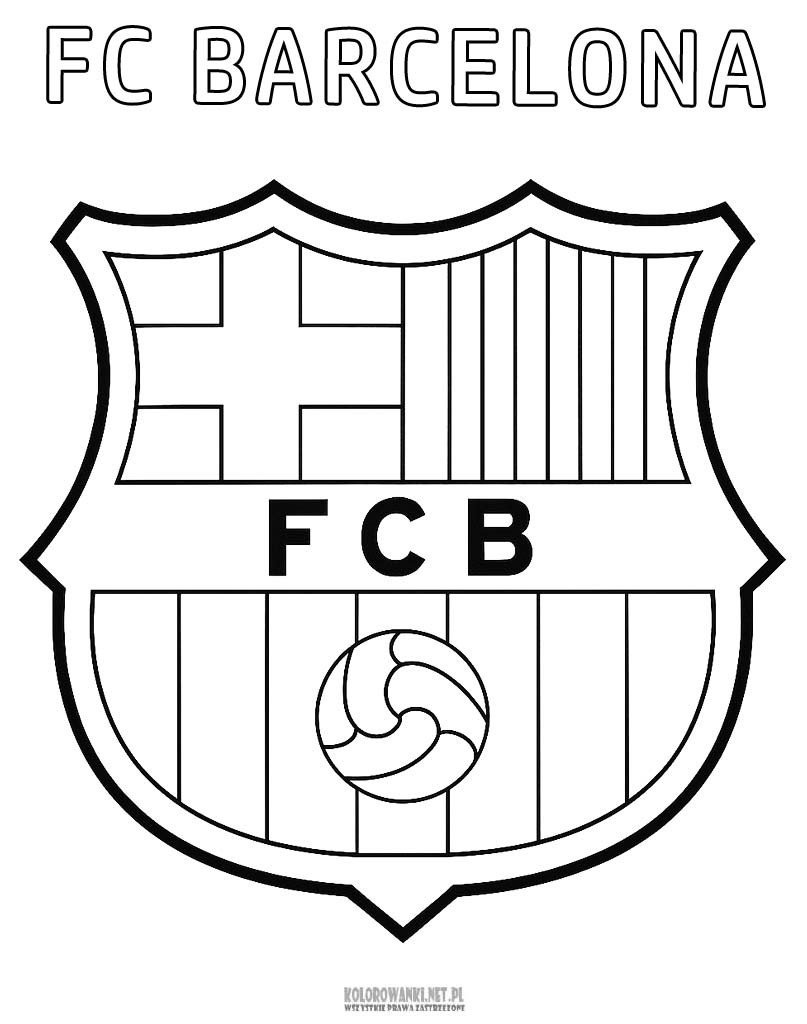Kolorowanka z herbem FC Barcelona