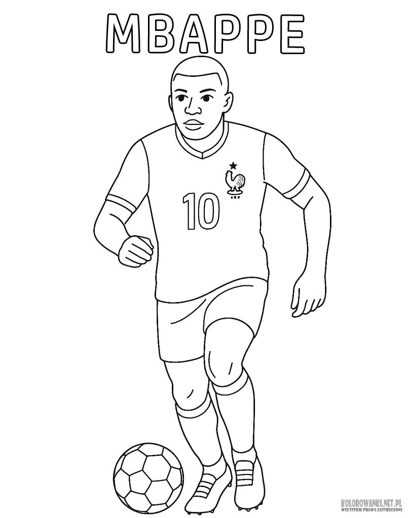 Kylian Mbappe kolorowanka do druku