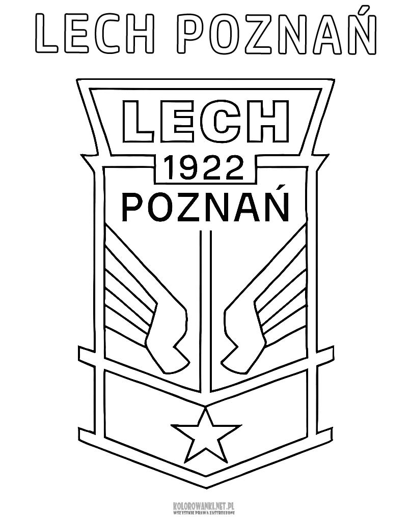 Lech Poznań kolorowanka z herbem drużyny