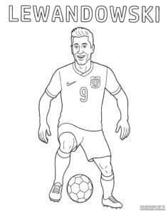 Robert Lewandowski kolorowanka z piłkarzem