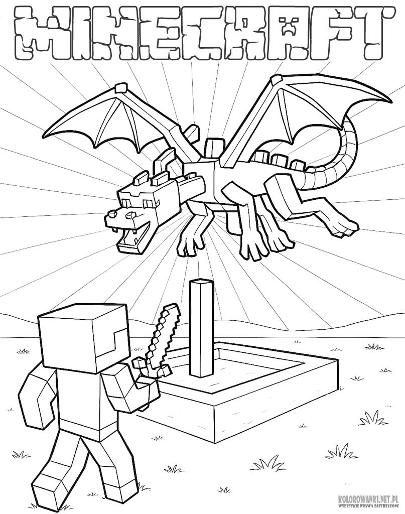 Kolorowanka Minecraft do druku