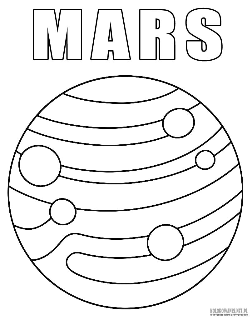 Kolorowanki planety Mars