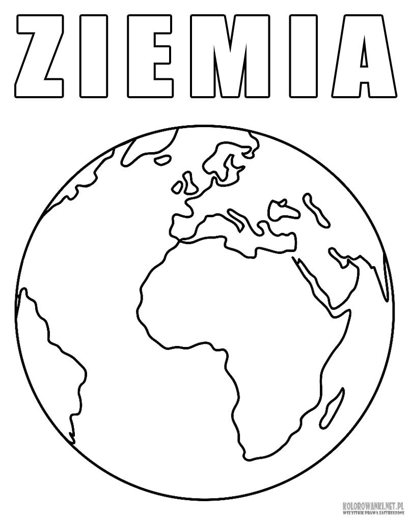 Kolorowanki planety Ziemia