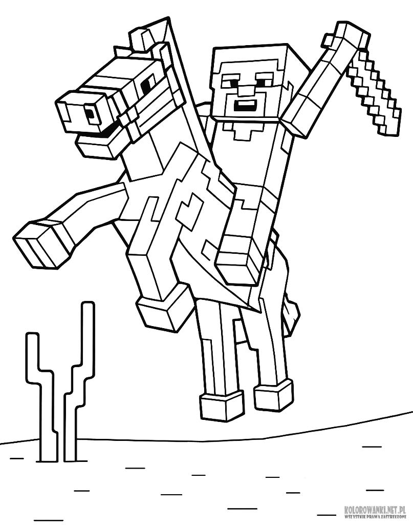 Koń Minecraft kolorowanka do druku