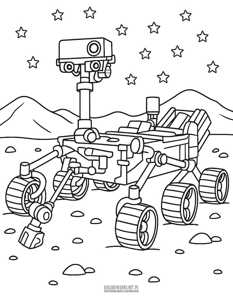 Łazik Curiosity kolorowanka