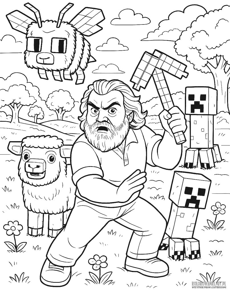 Minecraft film 2025 kolorowanka