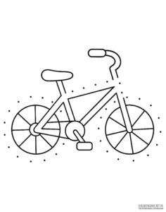 Połącz kropki - kolorowanka edukacyjna z rowerkiem
