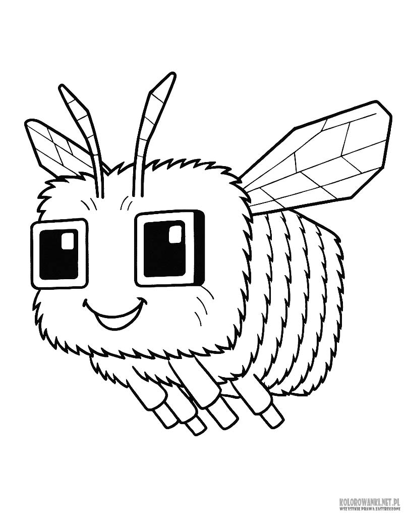 Pszczoła Minecraft 2025 kolorowanka