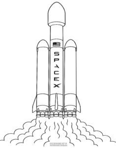Rakieta SpaceX kolorowanka do druku