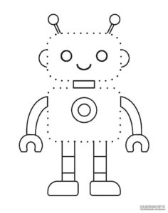 Robot kolorowanka z łączeniem punktów