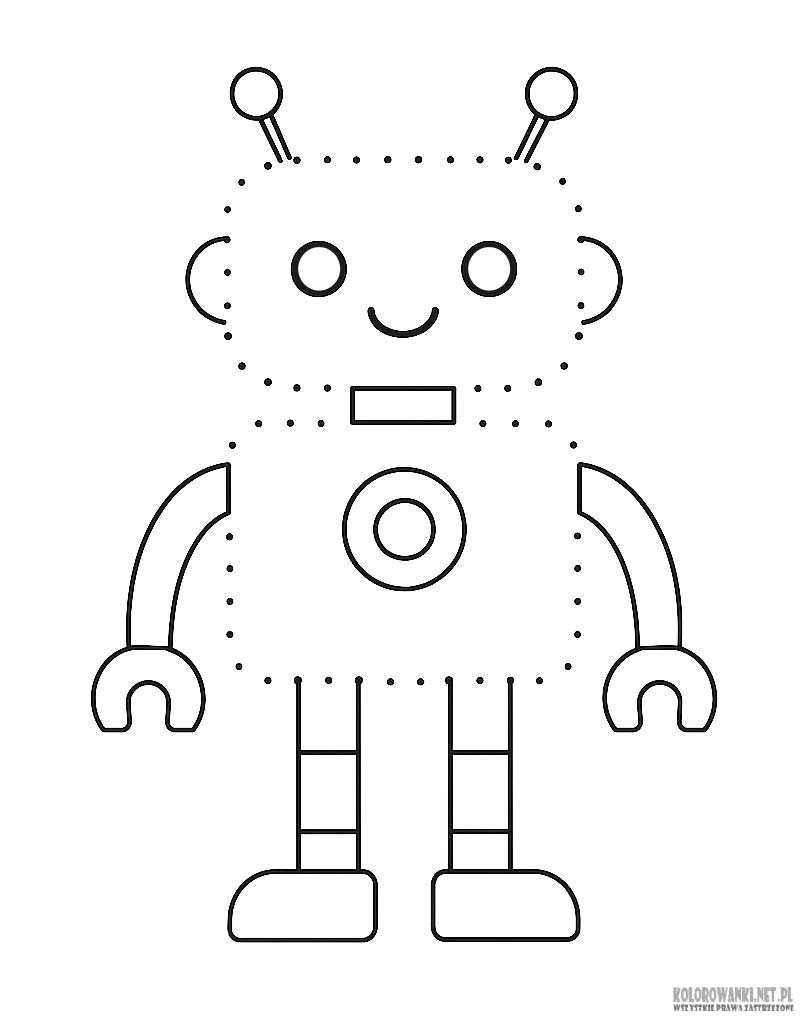 Robot kolorowanka z łączeniem punktów