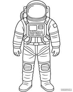 Strój astronauty skafander kolorowanka do druku