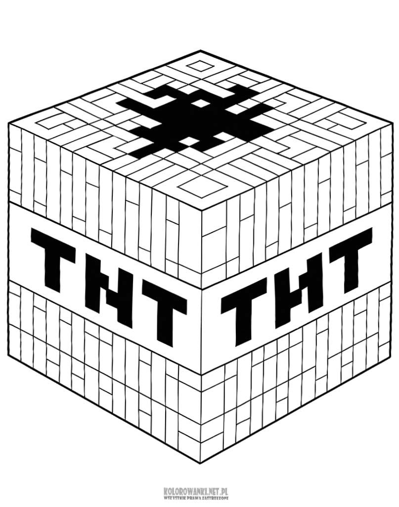 TNT kolorowanka Minecraft