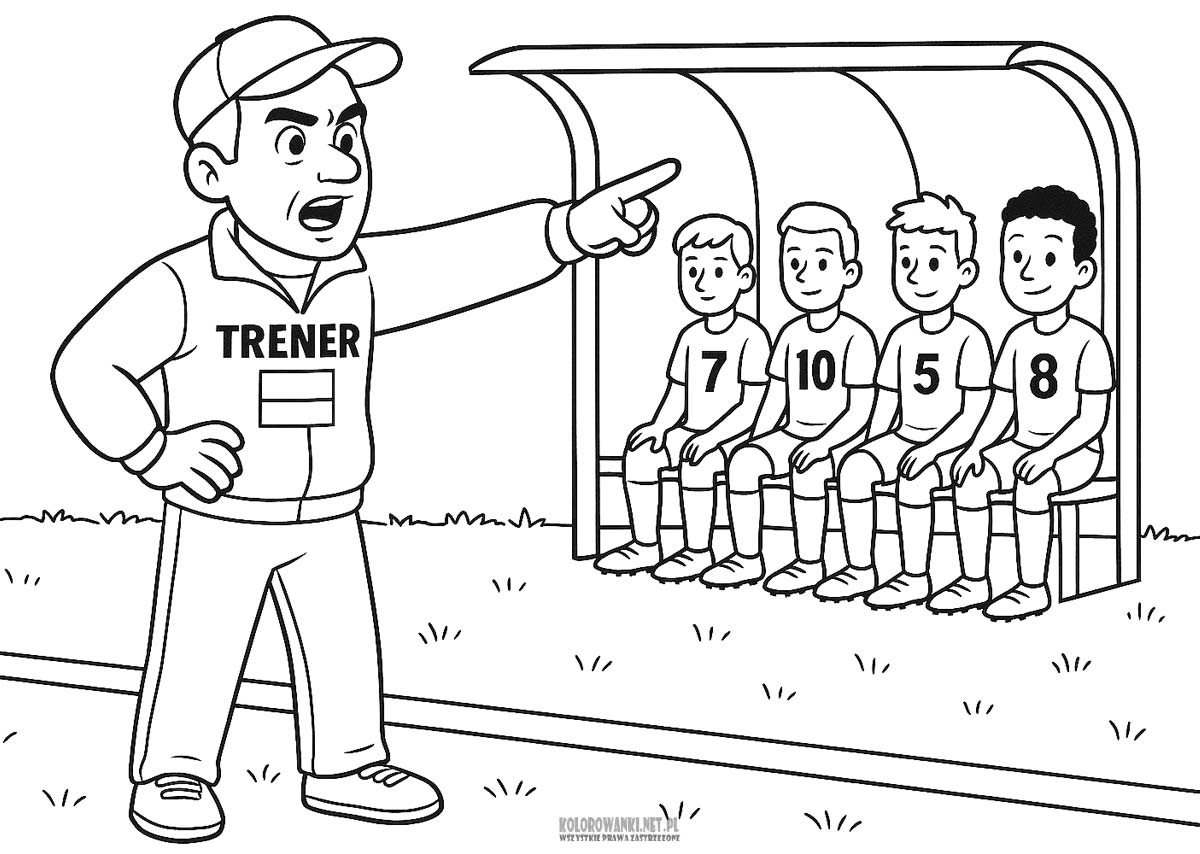 Trener piłki nożnej kolorowanka