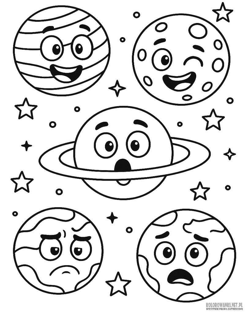 Zwariowane planety kolorowanki kosmos