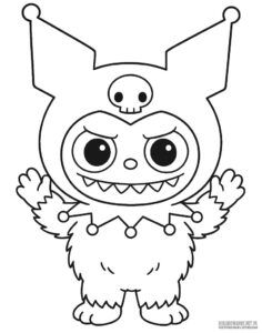 Labubu Kuromi - kolorowanka do druku